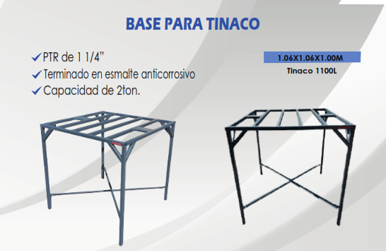 BASE PARA TINACO DE PTR LARGO 1.06 X 1 MT