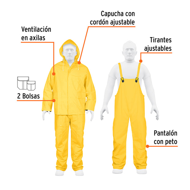 impermeable Conjunto  doble capa, talla ch, truper
