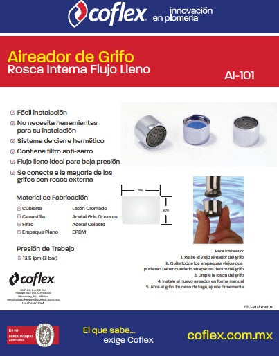 AIREADOR ROSCA INTERIOR COFLEX