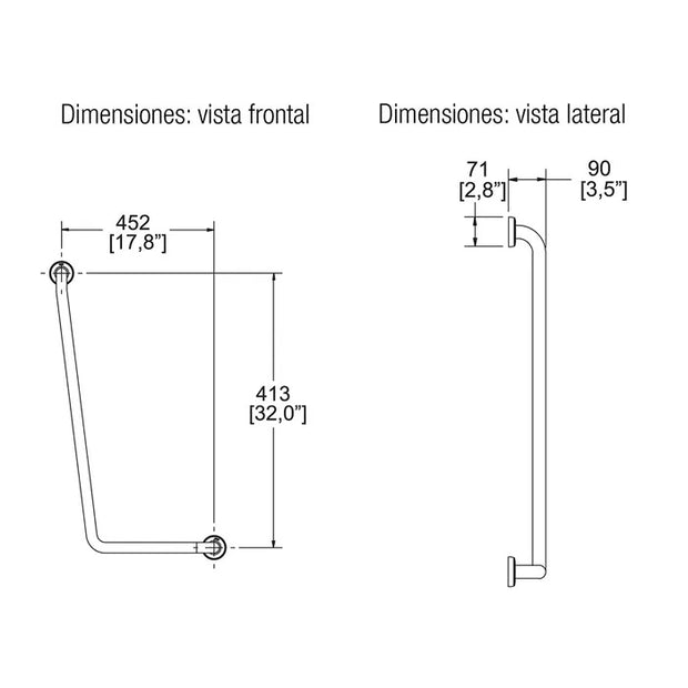 Barra de Seguridad Angular derecha MODELO B-062-S