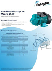 BOMBA PERIFERICA ROTOPLAS 1/2