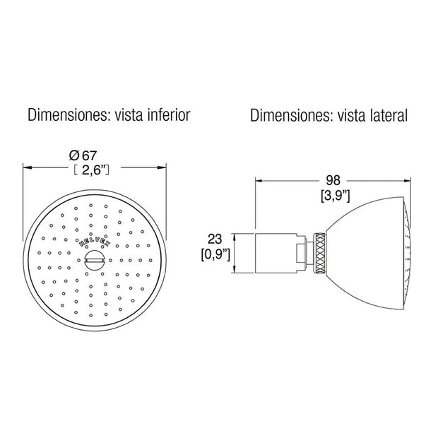 Regadera chorro fijo H-600