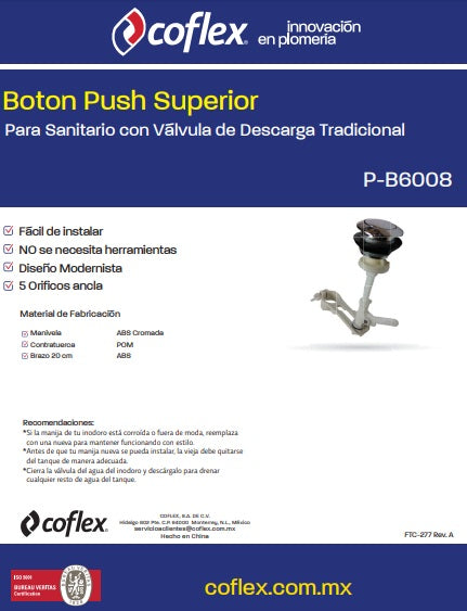 BOTON PARA WC SUPERIOR COFLEX