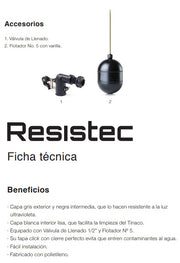 TINACO GRIS RESISTEC 1100 LTS.