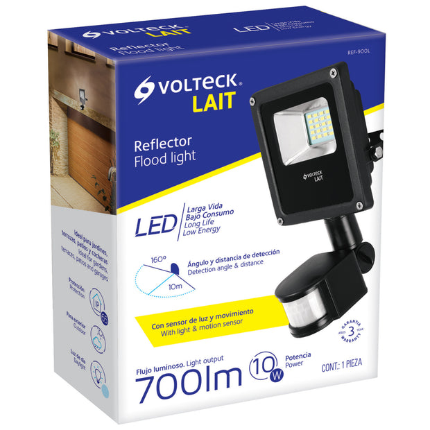 REFLECTOR DE LED,10W C/SENSOR DE MOVIMIE